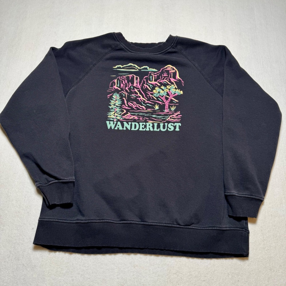 Dip Wanderlust Graphic Sweatshirt XL Black Neon Desert Joshua Tree Pullover
